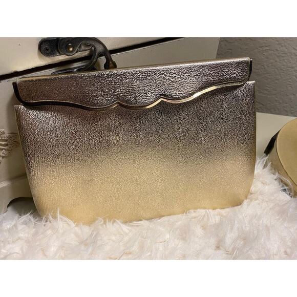 Vtg Miss Lewis Clutch Gold Evening bag - Picture 2 of 9